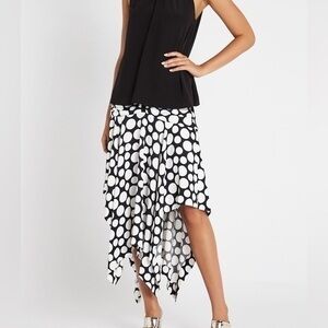 Sass & Bide Black & White Polka Dot Asymmetrical On Point Skirt Sz.4